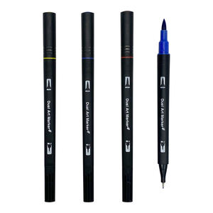 Venta al por mayor de pinceles de acuarela personalizados de doble punta no tóxicos de nailon rotuladores de color de agua para dibujo de niños escolares - Product Image 1