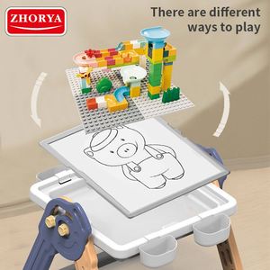 โต๊ะและเก้าอี้ตัวต่อสำหรับเด็ก Zhorya โต๊ะอเนกประสงค์สำหรับเด็ก ใช้เรียน วาดภาพ พับเก็บได้ - Product Image 5