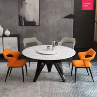 Ensemble table et chaises de salle à manger en marbre nordique, mobilier de maison moderne et simple, plateau tournant de luxe léger