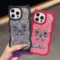 Coque de téléphone en TPU papillon pour iPhone 17 16 15 14 13 12 11 et Samsung A57 A37 A17 A07 A56 A06 S26ULTRA, étuis de téléphone scintillants