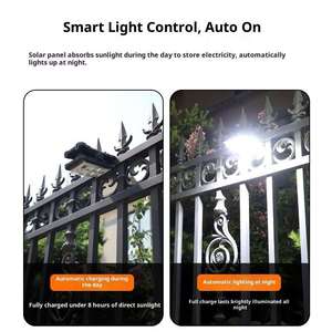 Lampe solaire murale à pince avec détecteur de mouvement extérieur pour éclairage paysager et patio, du crépuscule à l'<span class=keywords><strong>aube</strong></span> - Product Image 4