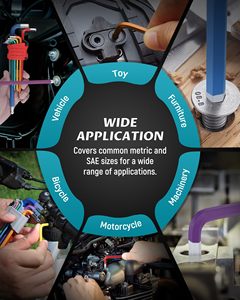 Set di chiavi a <span class=keywords><strong>brugola</strong></span> lunghe in 18 pezzi, <span class=keywords><strong>chiave</strong></span> a <span class=keywords><strong>brugola</strong></span> metrica e Standard con <span class=keywords><strong>chiave</strong></span> esagonale con estremità a sfera, SAE e metrica - Product Image 2