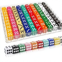 Jeu de dés standard colorés à 6 faces de 16 mm, 100 pièces, boîte en plastique opaque portable, 10 couleurs - Jeux de société, mathématiques en classe