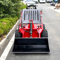 Spedizione Gratuita Mini Skid Steer Loader Trituratore Forestale Rasaerba Leggero con Ruote/Cingoli, Motore Incluso, Facile da Usare