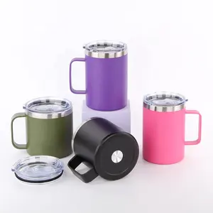 Travel Stainless Steel Vacuum Insulated Tumbler 360ml 420ml 480ml Coffee Mug With Handle