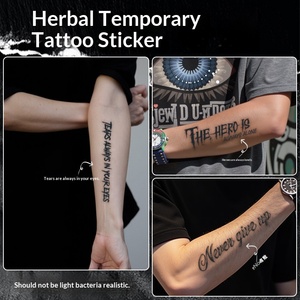 Pegatina de tatuaje de <span class=keywords><strong>brazo</strong></span> y muslo con letras en inglés, material de papel, resistente al agua, transferencia semipermanente, no reflectante, de lujo - Product Image 4