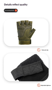 Guantes Tácticos de Medio Dedo para Exteriores, de Poliéster, con Protección de Nudillos Duros y Correa de Muñeca, para Ciclismo, Senderismo, Entrenamiento Físico - Product Image 6