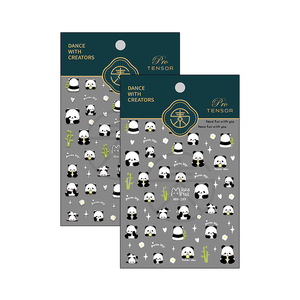 5D 귀여운 팬더 네일 스티커 양각 만화 동물 대나무 사랑 하트 스타 슬라이더 네일 데칼 Kawaii DIY 매니큐어 랩 스티커 - Product Image 4