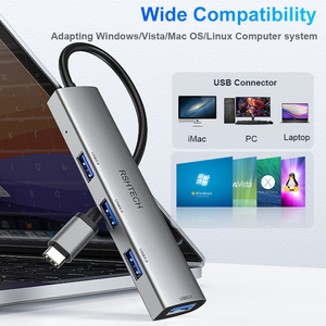 Bán buôn <span class=keywords><strong>USB</strong></span> 3.1 Gen 1 xách tay tốc độ cao Mini Nhôm độc giả đa chức năng chuyển đổi TYPE-C <span class=keywords><strong>pron</strong></span>/<span class=keywords><strong>Hub</strong></span> 4 cổng <span class=keywords><strong>USB</strong></span> <span class=keywords><strong>HUB</strong></span> - Product Image 3