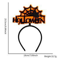 Diadema Luminosa LED Unisex de Plástico No Tejido con Diseño de Calavera, Murciélago y Fantasma para Halloween, Decoración para Fiestas y Festivales, Novedad Transfronteriza