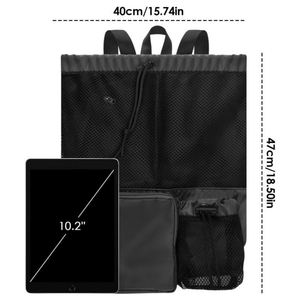 Factory Selling Beach Swimming Mesh <b>Backpack</b> Bag Travel Gym Sports <b>Drawstring</b> <b>Backpack</b> With Customized Logo - Product Image 4