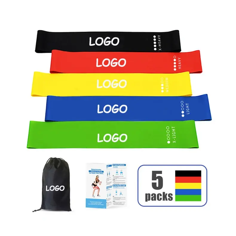 Custom Logo Fitness Gum Workout Equipment Training Elastic Rubber Band For Expander Gym Yoga Exercise Fitness Resistance Bands