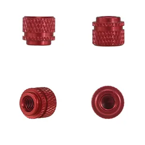 Customized cncM3M4 round ring type flat head anti-slip knurled hand screw nut nut