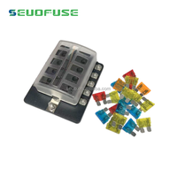Vente chaude Fusible Bloc Lame Fusible Boîte Bus Bar Pouce Vis LED Indicateur 10 Voies Fusible Bloc Titulaire