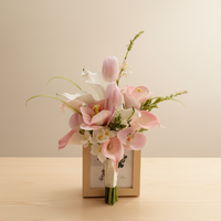 Handgefertigte Koreanische Frische Elegante Rosa Calla-Lilien Künstliche Blumen LQ Marke Umweltfreundlich für Hochzeitszeremonie und Braut