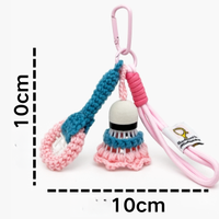 Porte-clés en peluche sur le thème du sport, raquette de badminton et volant de badminton, design créatif, luxe