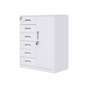 Unité de rangement mobile en acier robuste et étroite avec tiroirs à glissière fluide - Product Image 2