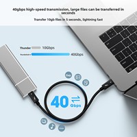 Câble de données Thunderbolt 4 compatible USB4/Thunderbolt 3, charge rapide 240W, USB-C 40 Gbps, mise en miroir vidéo 8K pour ordinateur externe
