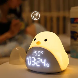 Reloj Despertador con luz táctil de pájaro de tiempo Digital bonito de alta calidad, pantalla LED de temperatura de tiempo, reloj despertador con luz nocturna