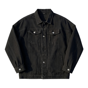 Blouson Moto en Jean Lavé Grande Taille pour Homme, Style Décontracté Vintage 3D, Coton Denim Prêt-à-Porter, Collection Automne - Product Image 2