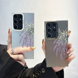 <span class=keywords><strong>Funda</strong></span> Protectora para Teléfono Móvil de TPU y PC con Estampado de Flores Moradas Originales y Galvanoplastia Plateada para <span class=keywords><strong>Samsung</strong></span> A55 A56 <span class=keywords><strong>S20FE</strong></span> S21FE S23FE - Product Image 2