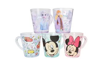 Disney Crystal Cup tableware transparent cup mugs Drinking Cup Children water glasses Kids