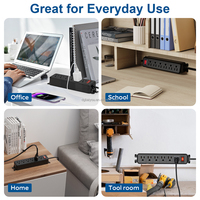 Multiprise murale intelligente à 6 prises CA en cuivre avec port USB, protection contre les surcharges et voyant lumineux, idéale pour hôpitaux et bureaux