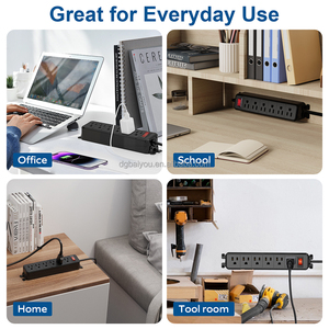 <strong>Wall</strong> <strong>Mount</strong> Smart <strong>Plug</strong> 6 AC Outlets Copper Power Strip with USB Port Overload Protection Indicator <strong>Light</strong> for Hospital Office Use - Product Image 6