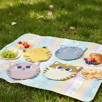 Tapis et sous-verres en céramique personnalisables en forme de chat, écologiques, résistants à l'huile, antidérapants, avec impression de logo personnalisée, design mignon pour boissons