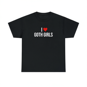 Camiseta I Love Goth Girls, camiseta negra unisex, divertida, para regalo - Product Image 1