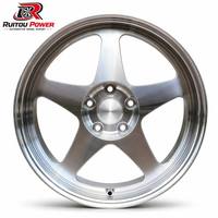 Jantes forgées en alliage 6061 personnalisées, style JDM, à 5 branches, finition argent poli profond, entraxes 5x112, 5x114.3, 5x120, 5x127, 5x4.5, de 16 à 22 pouces