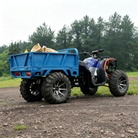 Quad agricole 4x4 250cc refroidi par eau avec benne hydraulique et pneus larges antidérapants pour la récolte en pente et en verger