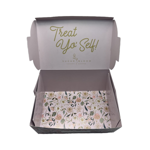 ป้ายแขวนกางเกงยีนส์ทรงสี่เหลี่ยมพับได้ลายดอกไม้สีชมพูแบบกำหนดเอง - เคลือบด้าน ปั๊มนูน พิมพ์สองด้าน ทำจากกระดาษลูกฟูก - Product Image 6