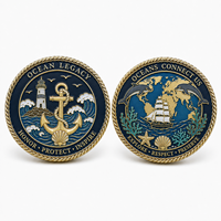 Pièce de monnaie personnalisée par le fabricant sur le thème de la culture nautique, pour exposition maritime, souvenir de voyage, club marin, souvenirs marins