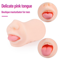 Masturbateur Oral Réaliste Effet Bouche et Langue, Canal Serré, Sans Phtalates, Lubrifiant Inclus, Étanche, Sensation de Véritable Contact