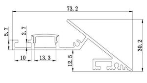 Sdw186 nhôm chiếu sáng kênh dao cạnh cove LED luminaire 73.2x33.2mm - Product Image 2