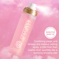 Spray fixateur scintillant rose 100 ml, séchage rapide, brume fine, longue durée, spray fixateur de maquillage 2-en-1 pour marque privée