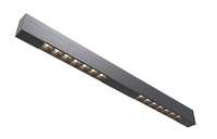 Lampe led linéaire encastrée, de style moderne et de taille ajustée, plafonnier avec réflecteur de point à gauche linéaire