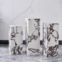 Meubles en pierre naturelle Table basse socle bas marbre Salon luxe naturel personnalisé Calacatta Viola Table basse d'appoint