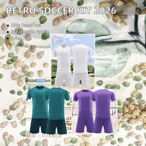 Quality Children's Unisex Retro Camiseta T-Shirt <b>Soccer</b> Jersey Kit 2026 Official Design Polyester Quick Dry Breathable - Product Image 2