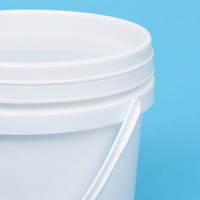 Cubo Redondo de Plástico PP Personalizado OEM con Tapa, 1L-20L, Grado Alimenticio, Impresión de Logotipo Multicolor, Fabricante con Certificación ISO9001