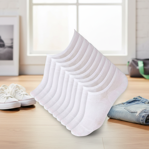 10-Pack <b>Women's</b> <b>White</b> Breathable Mesh Invisible Sneakers Ankle <b>Socks</b> for Daily Use - Product Image 3