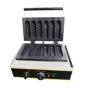 Non-stick coated custom commercial electric corn hot dog waffle maker with 6 sticks