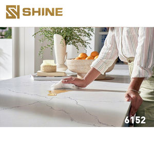 Çizilmeye dayanıklı gözeneksiz kuvars taş tezgah tasarım malzemeleri Calacatta yapay taş büyük levha - Product Image 4