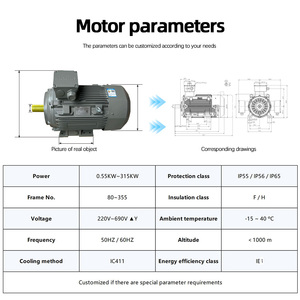 มอเตอร์ไฟฟ้ากระแสสลับแบบอะซิงโครนัสสามเฟส Innomotics 1500 รอบต่อนาที รุ่น 1LE8004 กำลังไฟ 0.55 กิโลวัตต์ ถึง 315 กิโลวัตต์ ระดับประสิทธิภาพ IE4 ระดับการป้องกัน IP56 แรงดันไฟฟ้า 400 โวลต์ ความถี่ 50 เฮิรตซ์ รุ่น IMB14 - Product Image 3