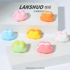 Adornos de resina de dibujos animados de nubes y hamburguesas de Rainbow Candy Diy Creative Studio, mini accesorios de joyería para arte coleccionable - Product Image 2