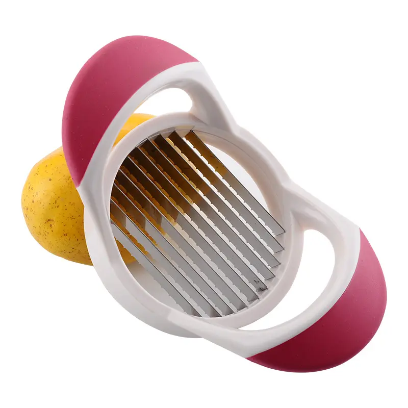 Home Items Smart Gadgets Round Shape Creative Pink Potato Cutter With PP Handle For Making French Fries