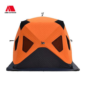 Fabricants vente en gros deux portes quatre fenêtres convenant à 3-4 personnes extérieur hiver chaud pêche sauna poêle cheminée tente - Product Image 4