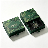 Boîte cadeau de luxe personnalisée pour parfum, avec tiroir rigide, ruban, languette de tirage, insert EVA multi-emplacements, ensemble de parfums, emballage écologique coulissant