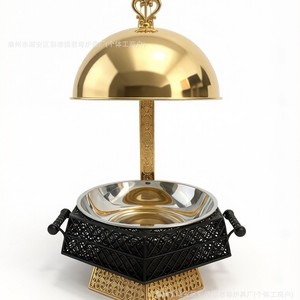 Stainless Steel Chafing Dish 8L Round Buffet <b>Stove</b> With Hanging Lid European Style Hotel Use - Product Image 5